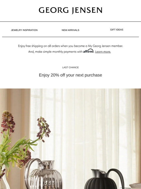 Last chance: Enjoy 20% off your next purchase
