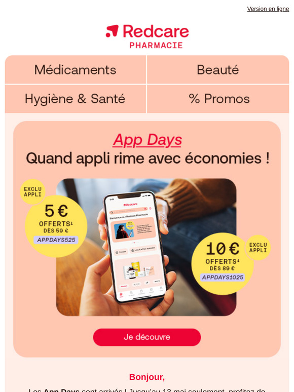 🚨 App Days : jusqu’à 10 € offerts uniquement dans notre appli !