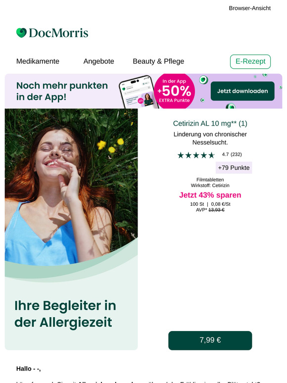 🍃 Raus ins Grüne – auch mit Allergie entspannt unterwegs.