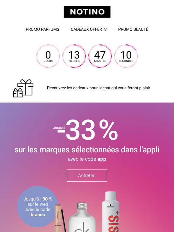 Jusqu'à -33 % dans l'application