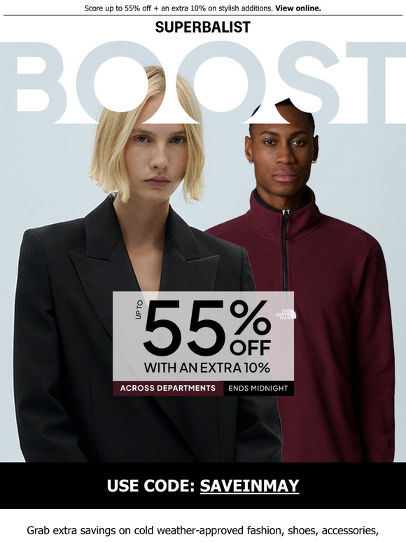 Boost your May savings | UP TO 65% OFF