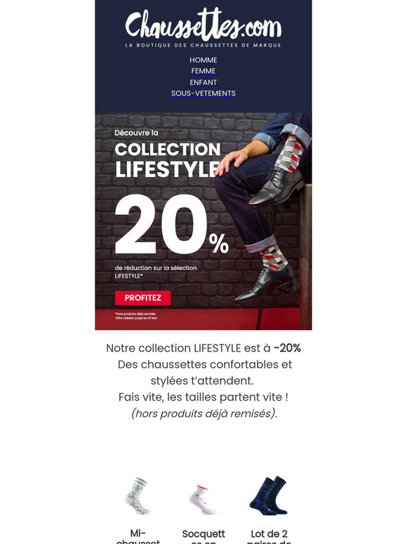 🔥 -20% sur notre collection LIFESTYLE – J'en profite !