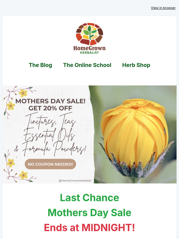 ⏰Tick Tock. Last Chance for a Herbal Mother’s Day Miracle!
