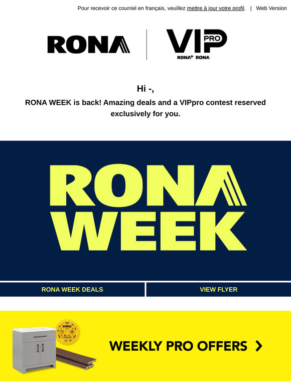 RONA WEEK is in full swing