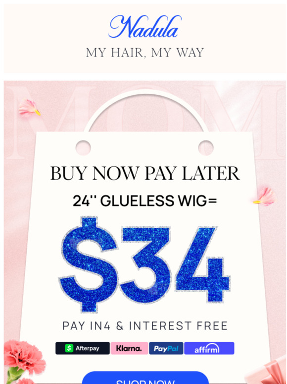 RE: Your $$24 wig awaits by afterpay! -- $34 Get