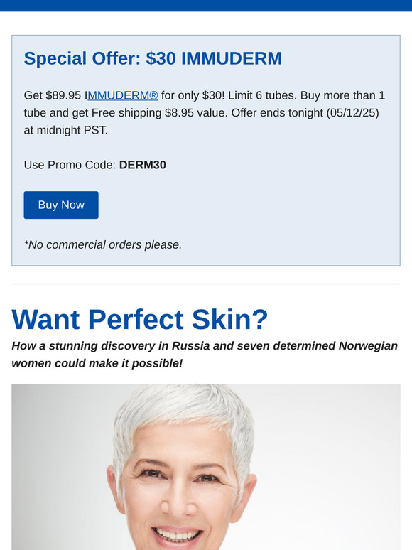 $30 IMMUDERM®—Starts Now