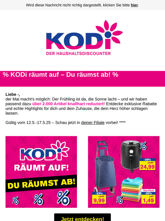 % KODi räumt auf – Du räumst ab! %  🛍️
