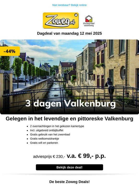 3 dagen Valkenburg v.a. €99,-