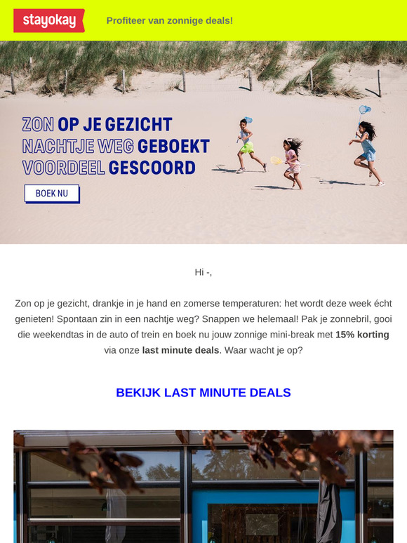 15% last minute korting ☀️
