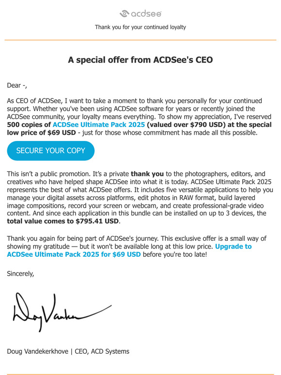 A Message from our CEO and Founder – Only 200 copies remaining