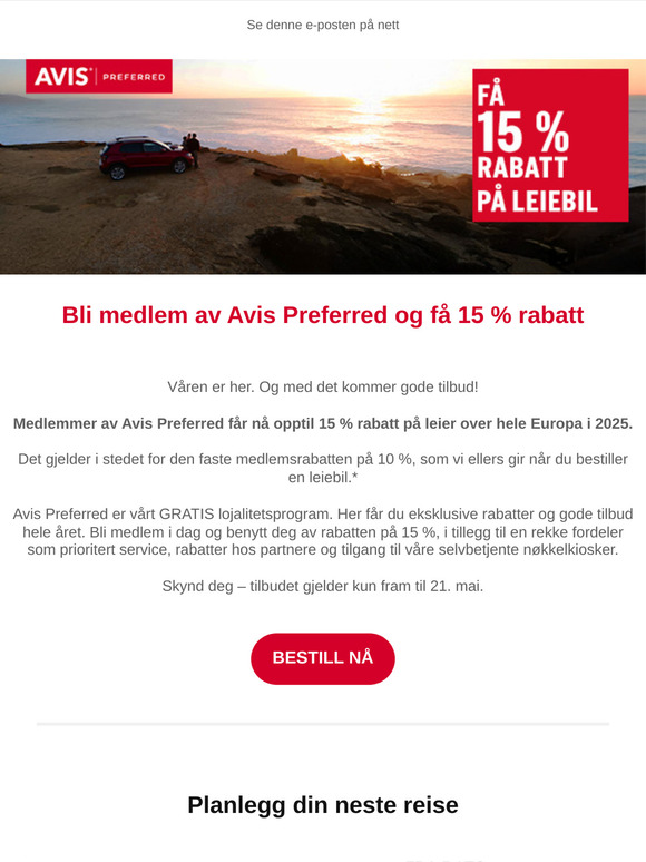 15 % for medlemmer av Avis Preferred
