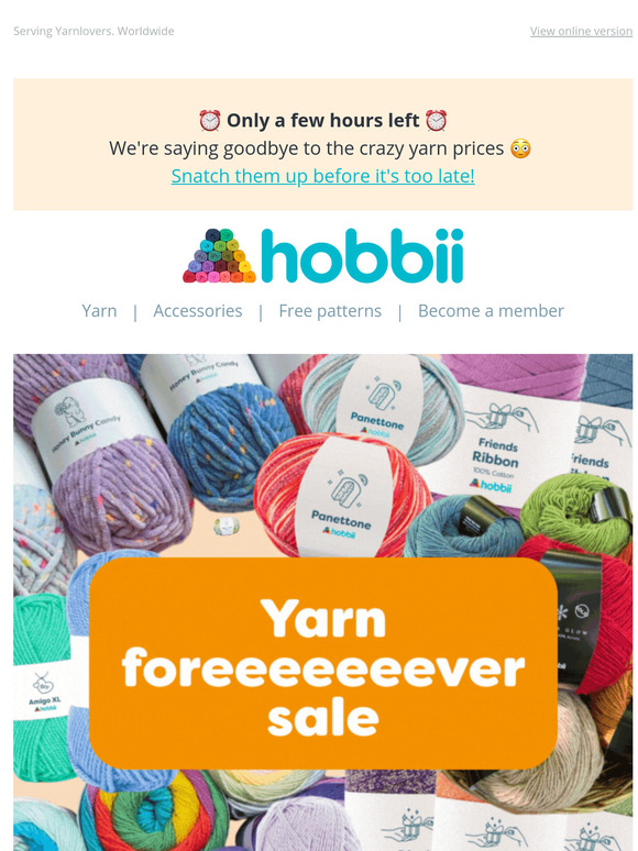 Last chance: Yarn forever ends in a few hours!