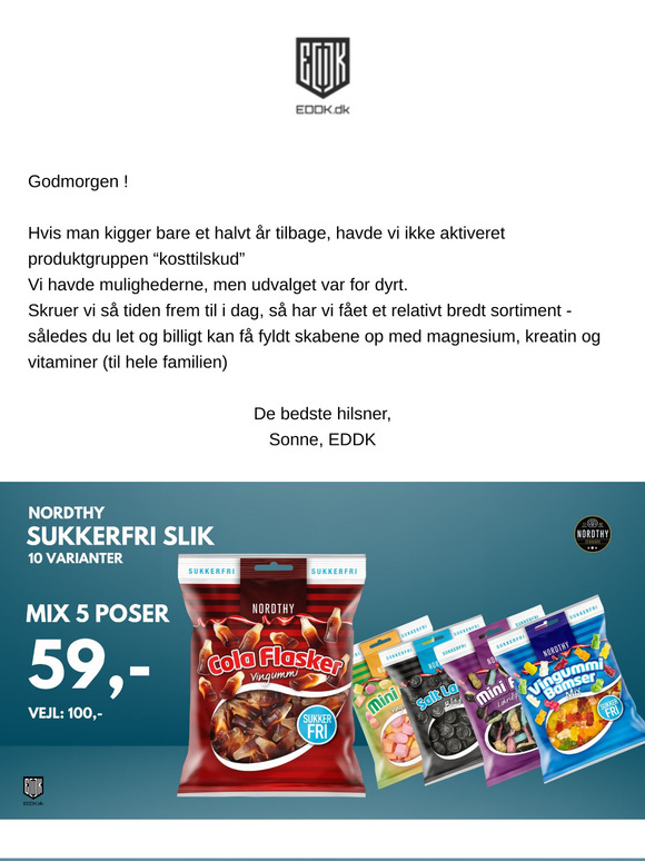 Nyt stort udvalg af kosttilskud !