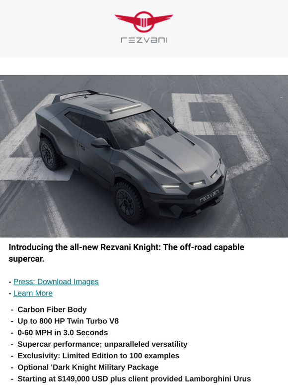 All-New Rezvani Knight Unveiled