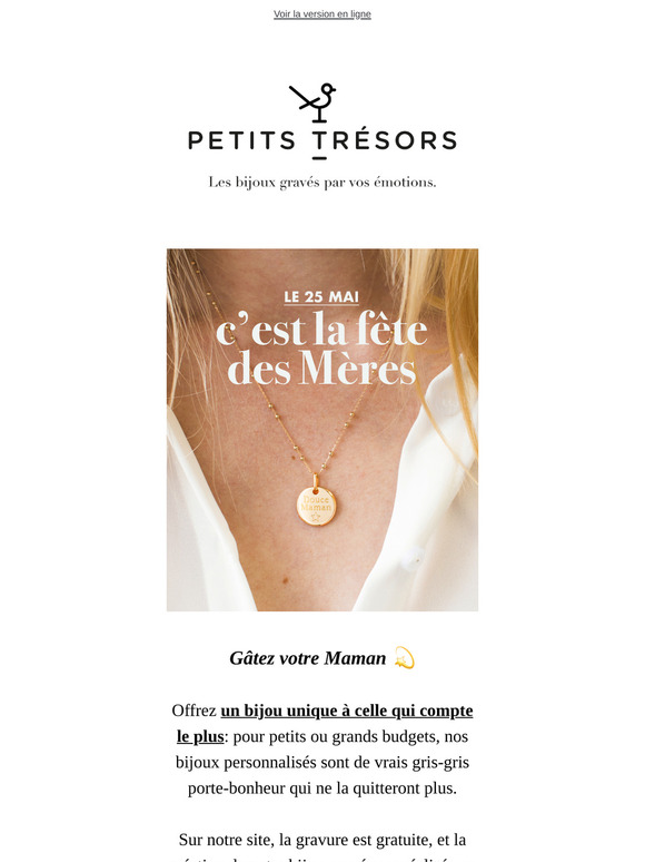 Le 25 mai, offrez un bijou gravé à celle qui compte le plus !