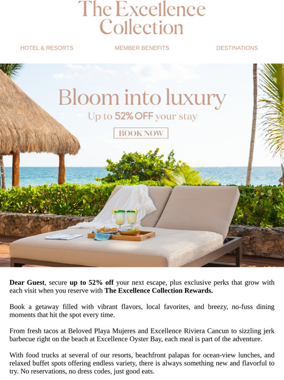 Up to 52% off flavor-filled moments in paradise, Dear Guest