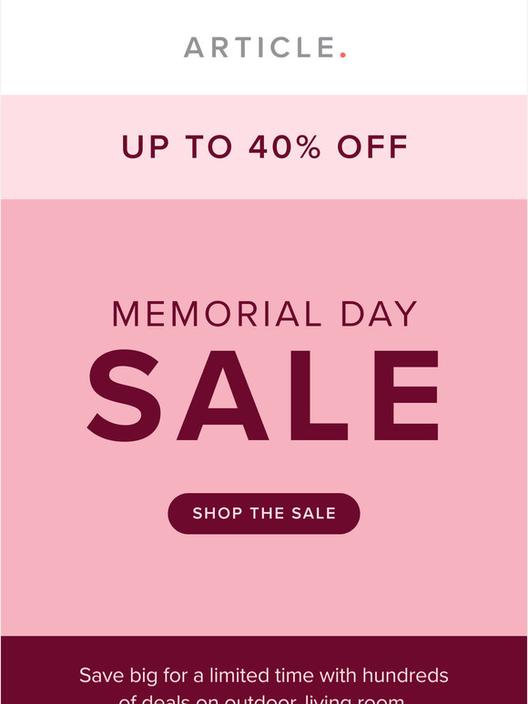 Memorial Day Sale on now