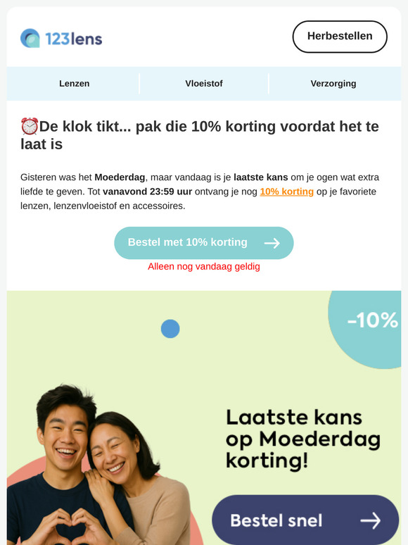 ⏰ Je 10% korting vervalt vanavond om 23:59 – wees er op tijd bij