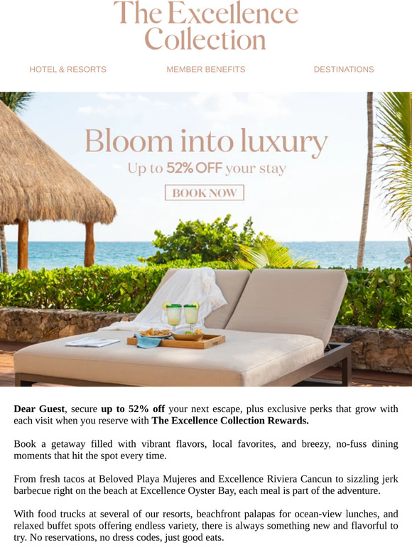Up to 52% off flavor-filled moments in paradise, Dear Guest