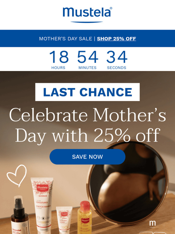 Last chance to shop our 25% Mother’s Day sale 🌸