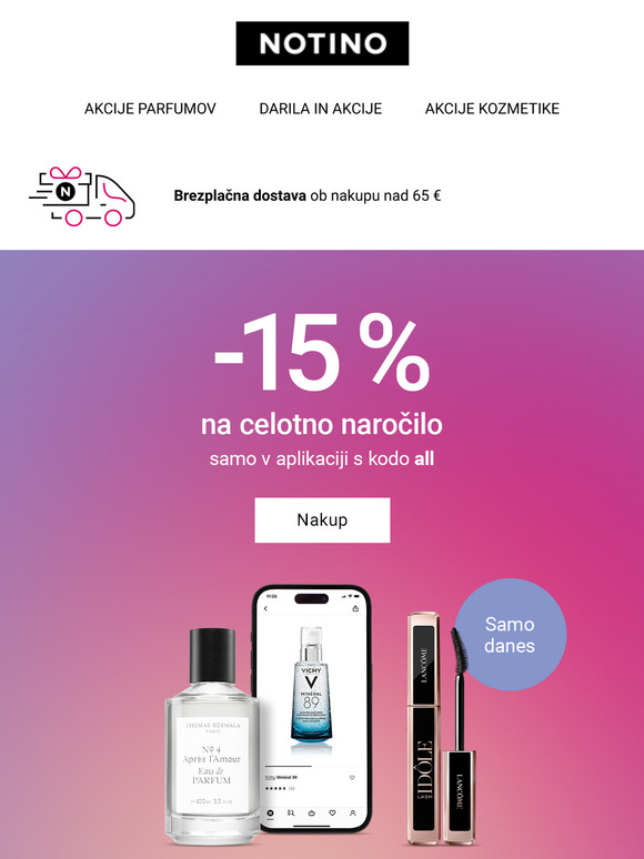 Samo danes: 15 % popusta na celotno naročilo!