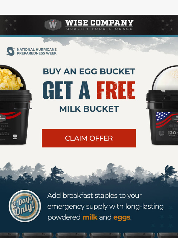 Free Milk Bucket with Egg Bucket Purchase!