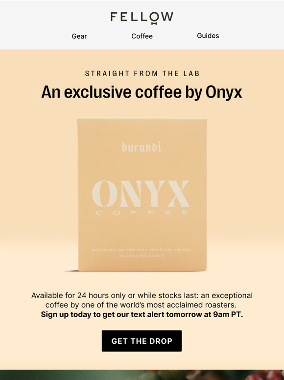 Tomorrow only: an exclusive from Onyx Coffee Lab