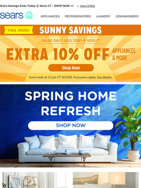 Last Chance! Final Hours to Grab an Extra 10% off Appliances & More