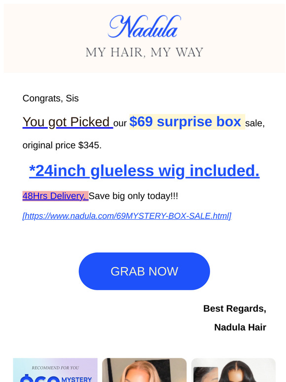 Yes, $69 win 24" wig flash sale is back, don't miss the last chance!