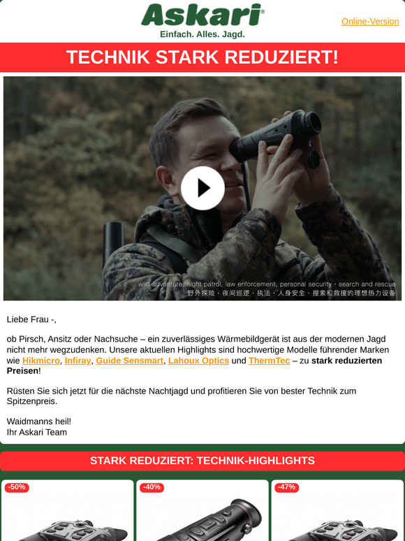 Feinste Jagdtechnik | Jetzt zum HAMMERPREIS!