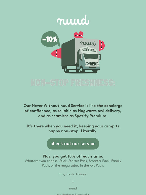 Subscribe to nuud's freshness