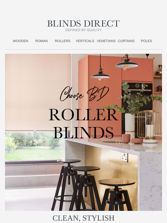 Find your perfect roller blinds + get 20% off and FREE delivery