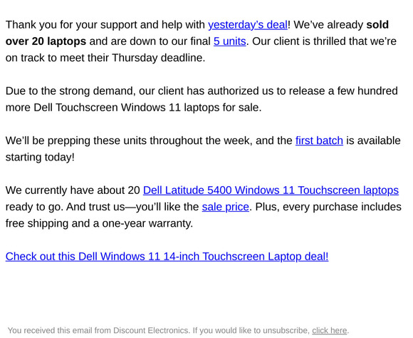 High Demand, Low Price – 80% Off Dell Touchscreen Laptops!