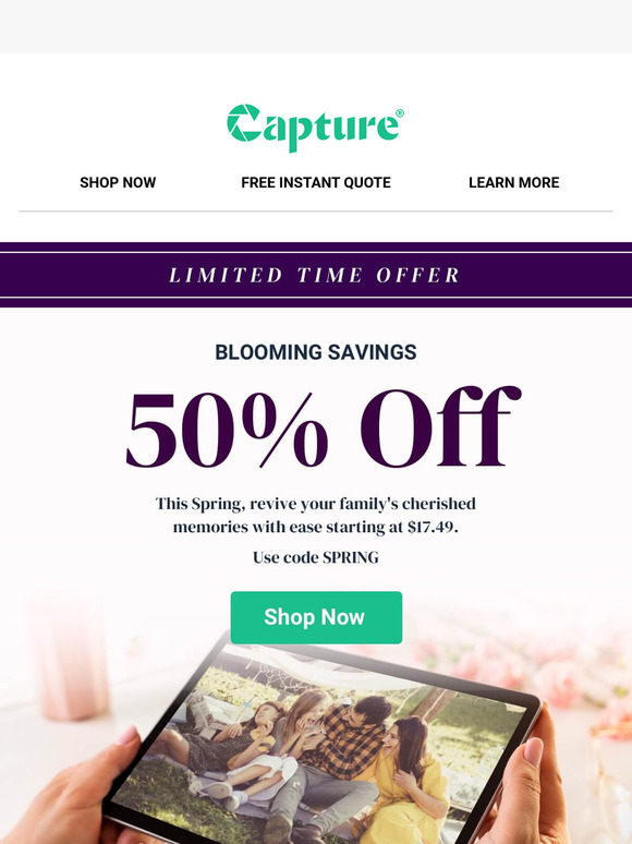 Bloom into Spring Savings with 50% Off! 🌸