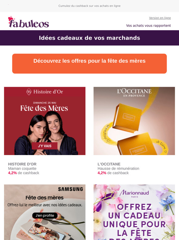 La fête des mères, c'est Dimanche 26/05 !