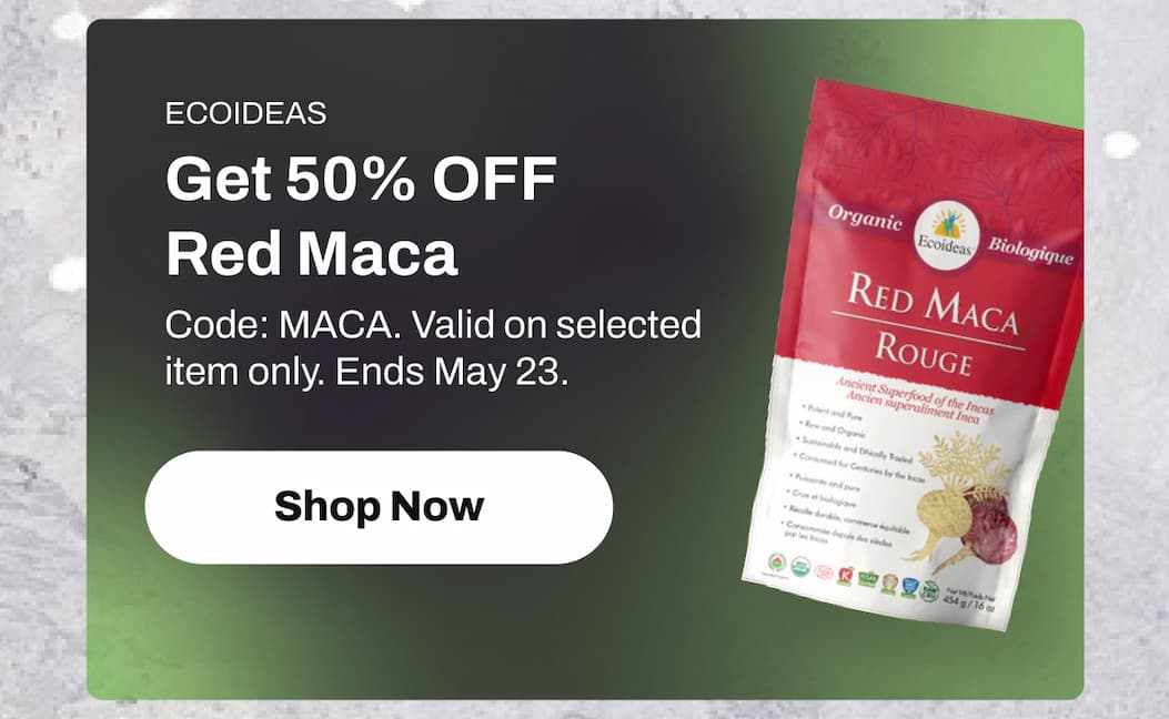 ECOIDEAS Get 50% OFF Red Maca Code: MACA. Valid on selected item only. Ends May 23.