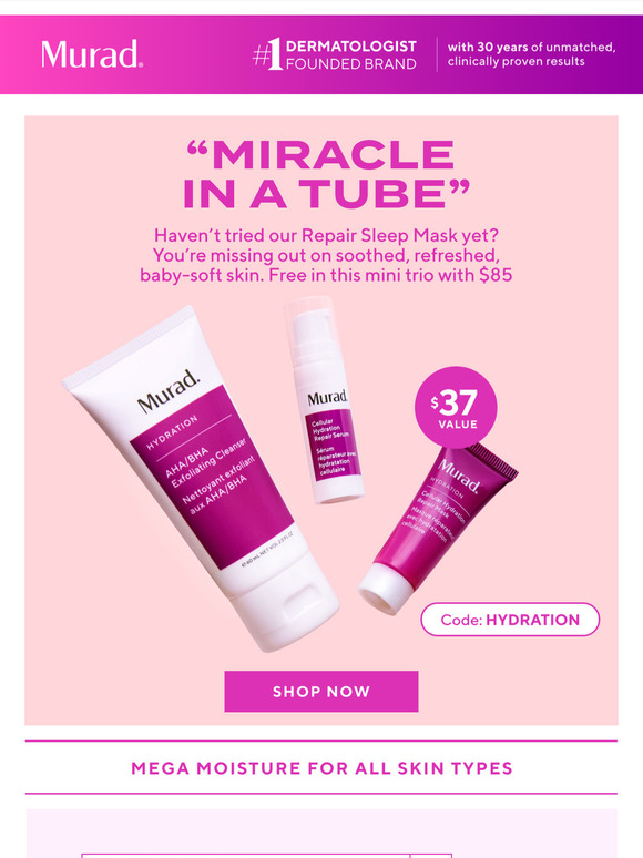 "Miracle in a tube.” Try our sleep mask FREE in this rescue trio