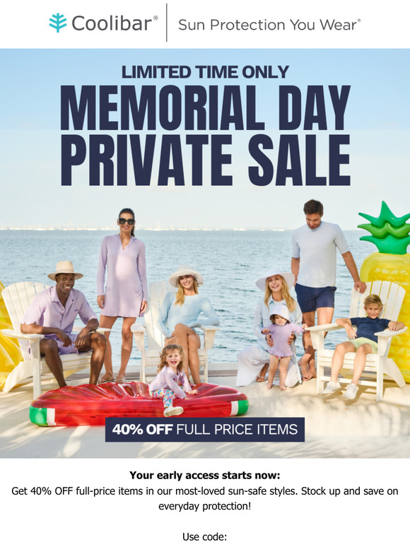 Memorial Day Private Sale ⚡ 40% OFF Starts Now