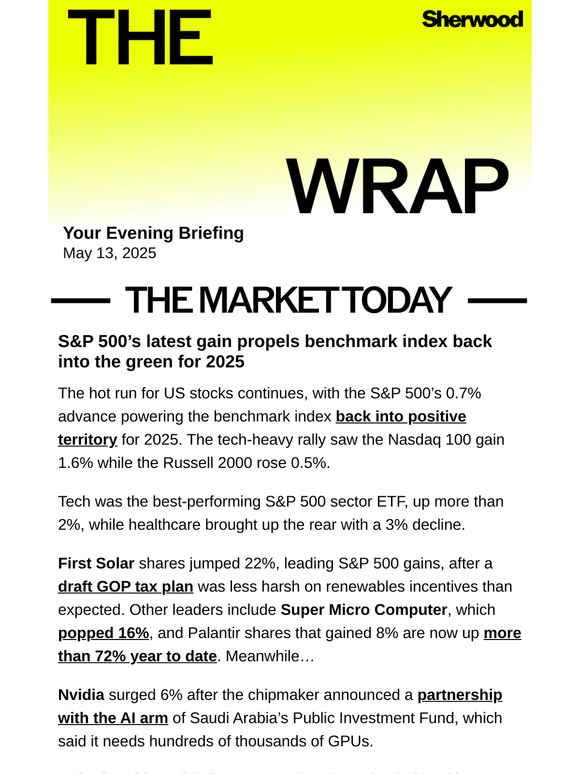 S&P 500’s latest gain propels benchmark index back into the green for 2025