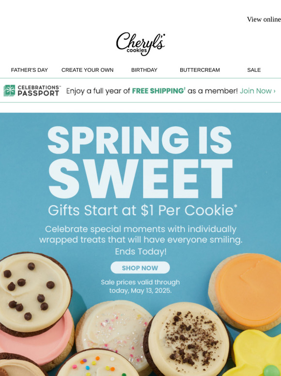 Plan a lovely spring 🌷 Last day for $1 per cookie gifts.
