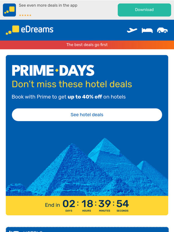 💰Up to 40% off hotels during Prime Days