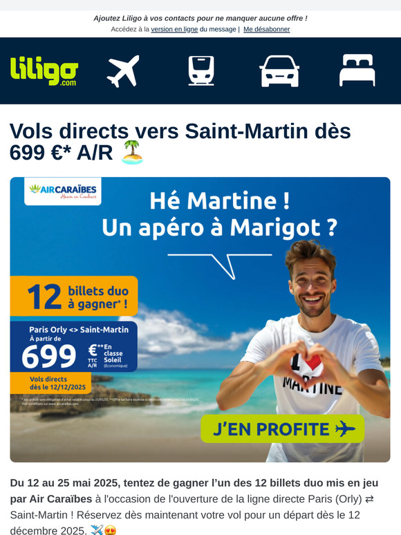 Nouvelle ligne directe Paris ⇄ Saint-Martin dès 699 € A/R ☀️ Trouvez votre Martin & Martine et participez au jeu-concours !