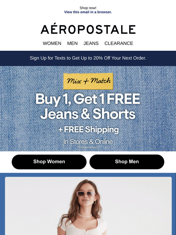 Psst… BOGO Free Jeans & Shorts + 50-70% Off Sitewide 👀
