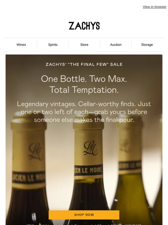 The Final Few Sale Starts Now - Just 1 or 2 Bottles Left