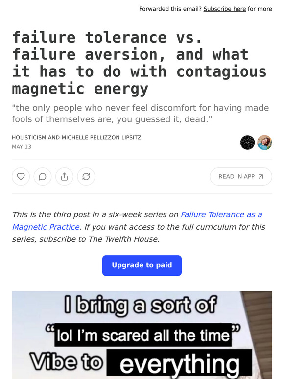 failure tolerance vs. failure aversion, and what it has to do with contagious magnetic energy