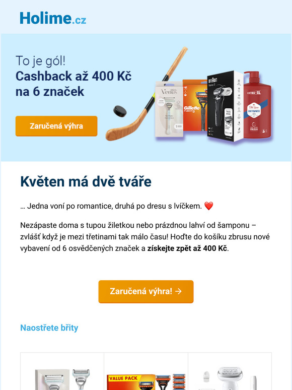 [Až 400 Kč nazpět] Braun, Gillette, Venus, Old Spice… 🏆 Zaručená výhra!