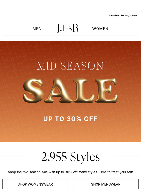 Mid Season Sale Starts Now