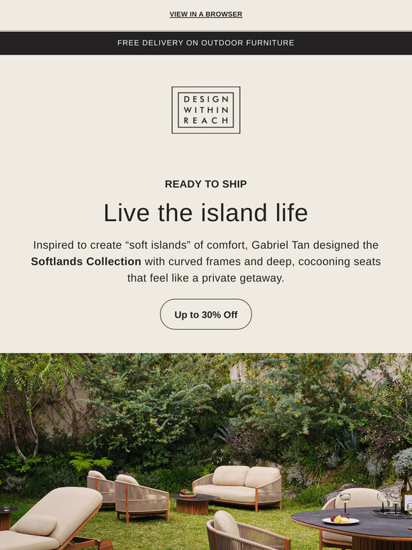 Save up to 30% + free delivery on outdoor furniture
