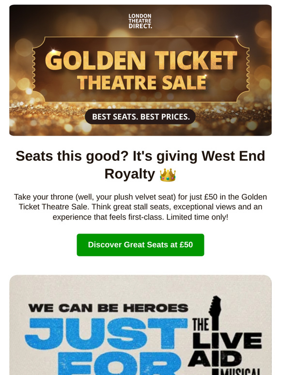 You've struck gold 🏆 Great £50 seats inside!
