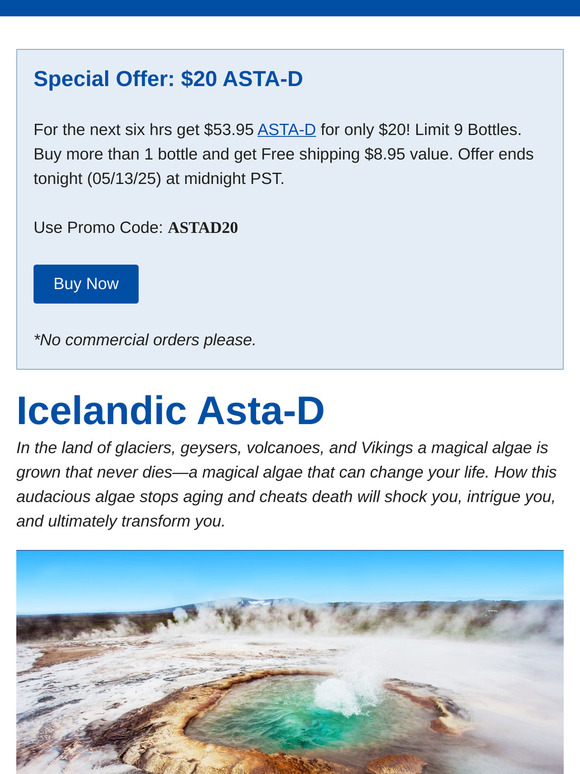 $20 Icelandic ASTA-D—Today Only
